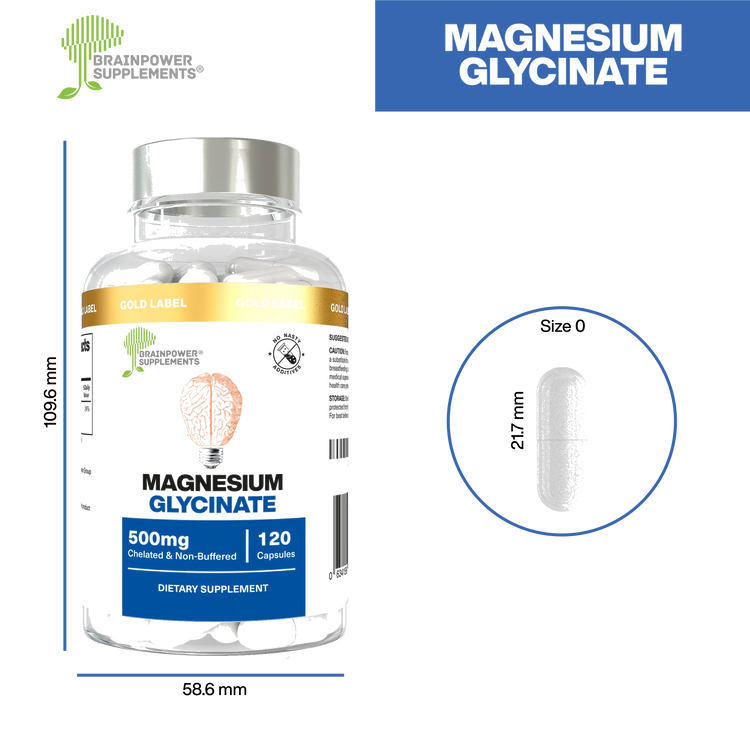 Magnesium Glycinate bottle dimensions
