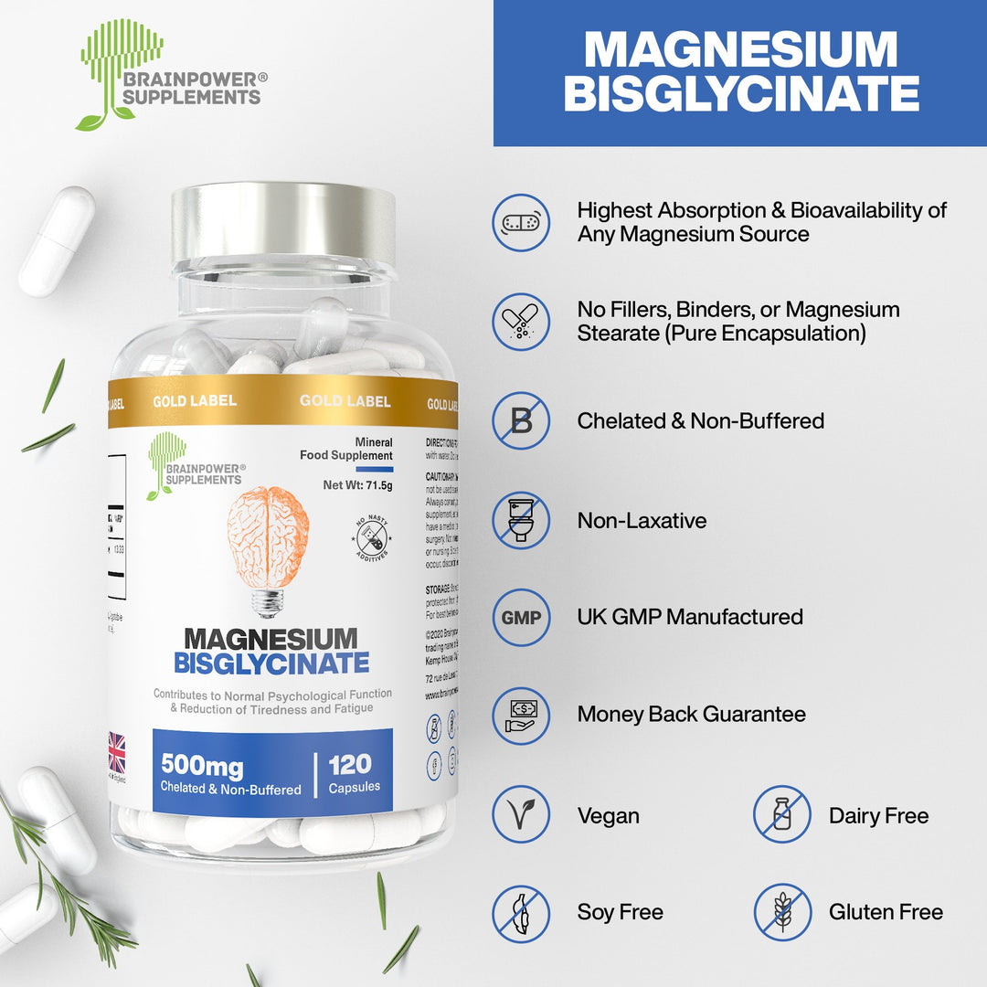 Magnesium Bisglycinate | 500mg | 120 Capsules